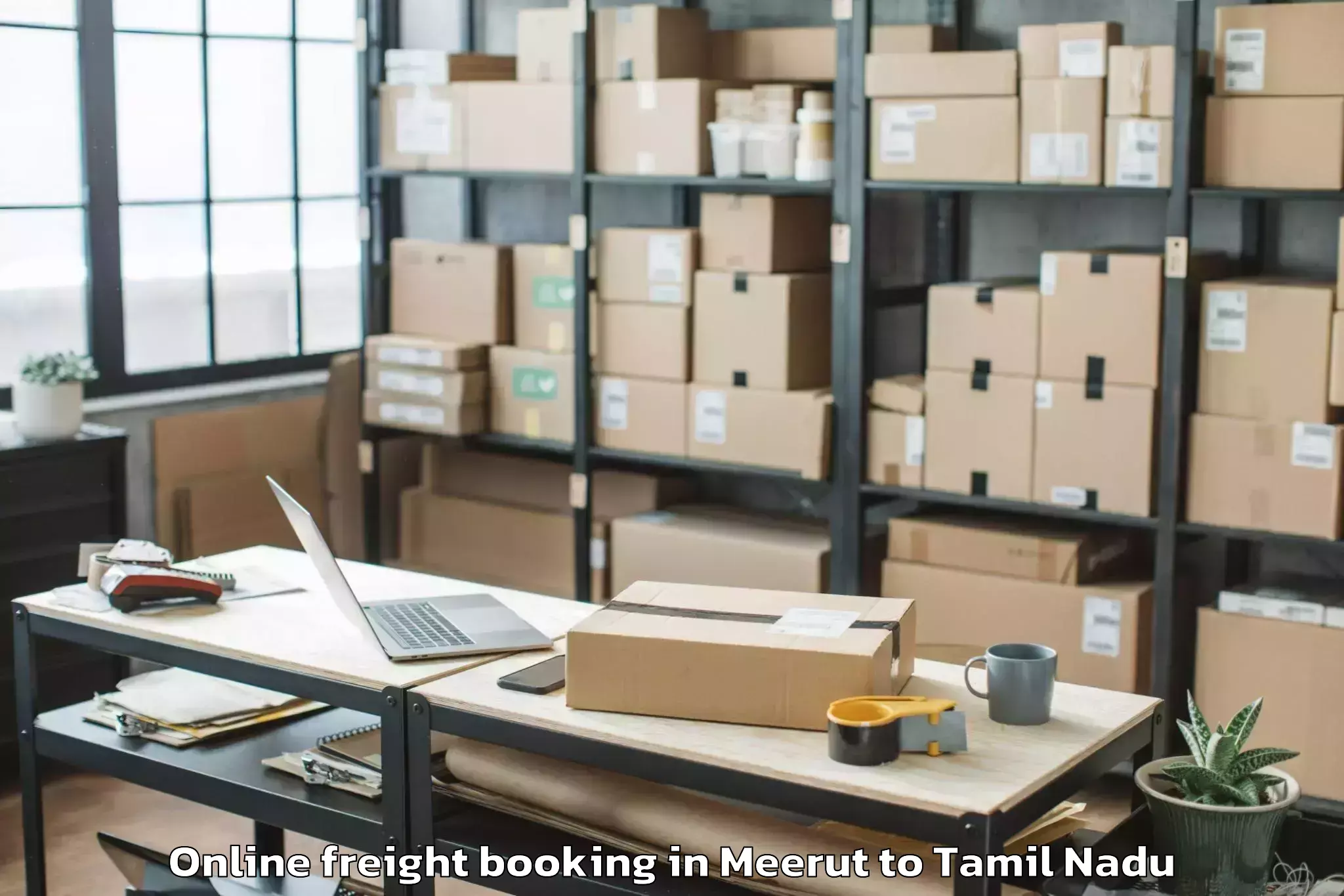 Top Meerut to Vadamadurai Online Freight Booking Available